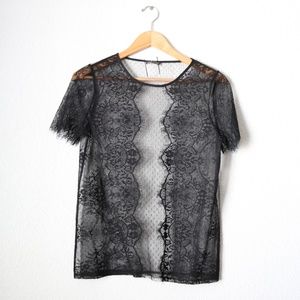 Express Black Lace Top Sz: S